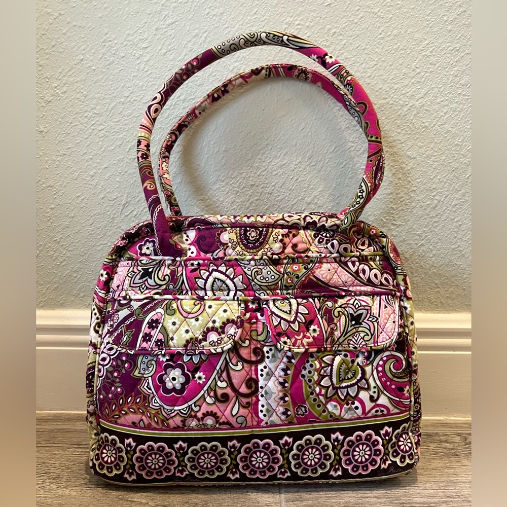 Vera Bradley Bowler Shoulder Bag in Very Berry Paisley - Picture 2 of 6